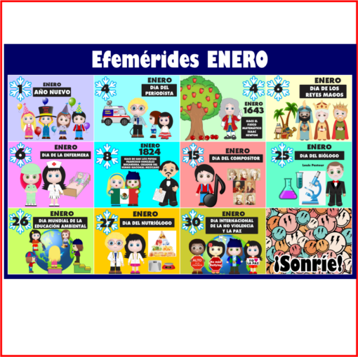 enero efemerides poster