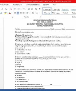 Examen Trimestral Español 1 Secundaria Nuevo Modelo Educativo