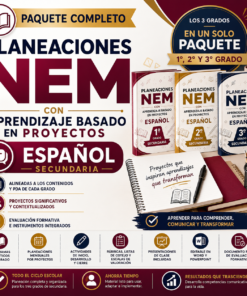Paquete Completo de Planeaciones NEM con Aprendizaje Basado en Proyectos para Español Secundaria 2026-2027 | 1°, 2° y 3° Grado | Word Editable