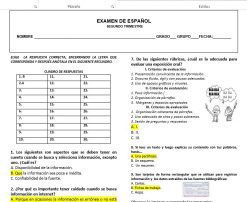 Exámenes 2do trimestre 1er Grado de Secundaria
