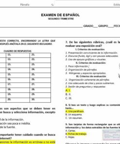 Exámenes 2do trimestre 1er Grado de Secundaria