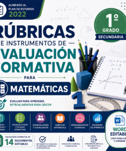 Rúbricas e Instrumentos de Evaluación Formativa para Matemáticas Primer Grado de Secundaria 2026-2027 | Plan 2022 | Word Editable