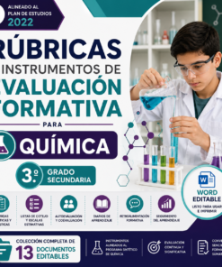 Rúbricas e Instrumentos de Evaluación Formativa para Química Tercer Grado de Secundaria 2026-2027 | Plan 2022 | Word Editable
