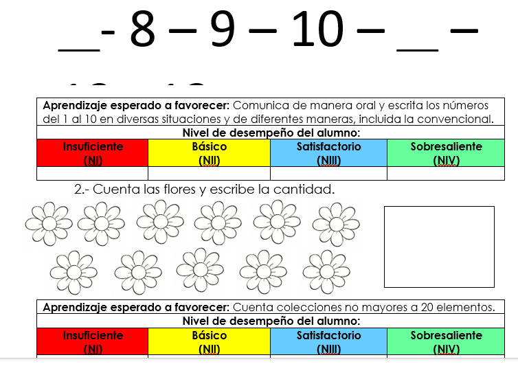 evaluacion aprende en casa matematicas preescolar