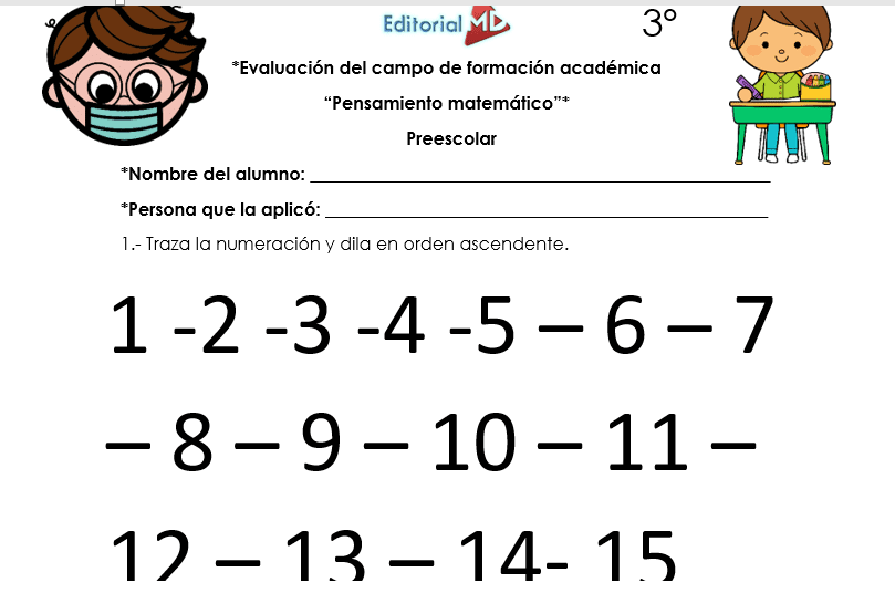 evaluaciones escritas por campos de formación