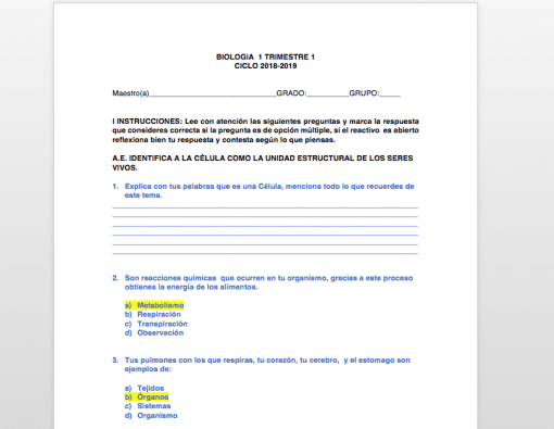 examen ciencia