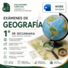 Exámenes de Geografía 1° de Secundaria NEM 2026-2027 Word Editable | Diagnóstico, Trimestrales y Final