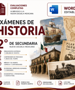 Exámenes de Historia 2° de Secundaria NEM 2026-2027 Word Editable | Diagnóstico, Trimestrales y Final