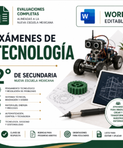 Exámenes de Tecnología 2° de Secundaria NEM 2026-2027 Word Editable | Diagnóstico, Trimestrales y Final