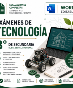 Exámenes de Tecnología 3° de Secundaria NEM 2026-2027 Word Editable | Diagnóstico, Trimestrales y Final