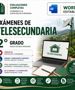 Exámenes de Telesecundaria 2° Grado NEM 2026-2027 Word Editable | Diagnóstico, Trimestrales y Final
