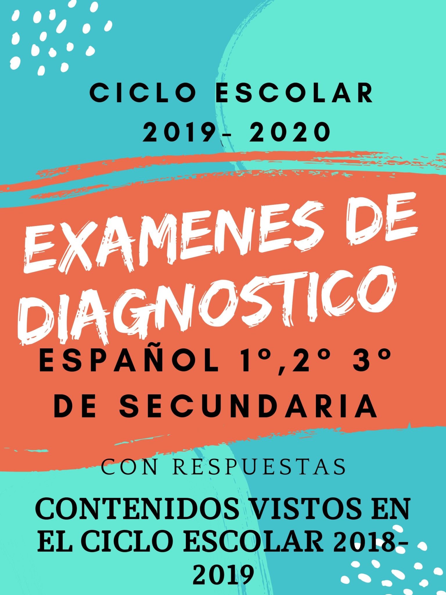 Exámenes de diagnostico Español 2019-2020 1°, 2° Y 3° De ...