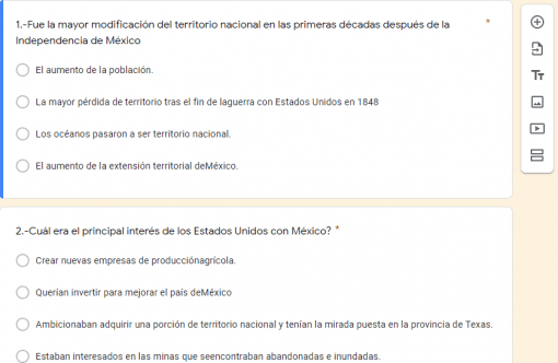 examenes trimestrales en google forms