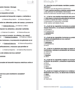 Dos páginas de un Exámenes Biología 1er trimestre NEM (Nueva Escuela Mexicana) en español, titulado 
