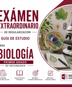 Examen Extraordinario de Regularización y Guía de Estudio para Biología Primer Grado de Secundaria 2026-2027 | Word Editable