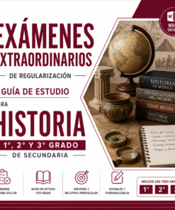 Exámenes Extraordinarios de Regularización y Guía de Estudio para Historia Secundaria 2026-2027 | 1°, 2° y 3° Grado | Word Editable