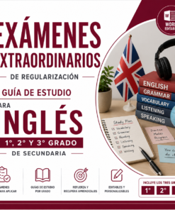 Exámenes Extraordinarios de Regularización y Guía de Estudio para Inglés Secundaria 2026-2027 | 1°, 2° y 3° Grado | Word Editable