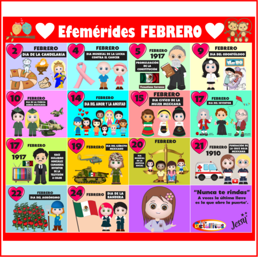 febrero efemerides poster