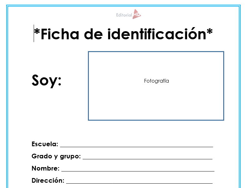 ficha de identificacion preescolar