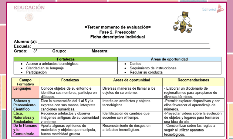 Evaluación Tercer Momento Preescolar (Evaluación Final)