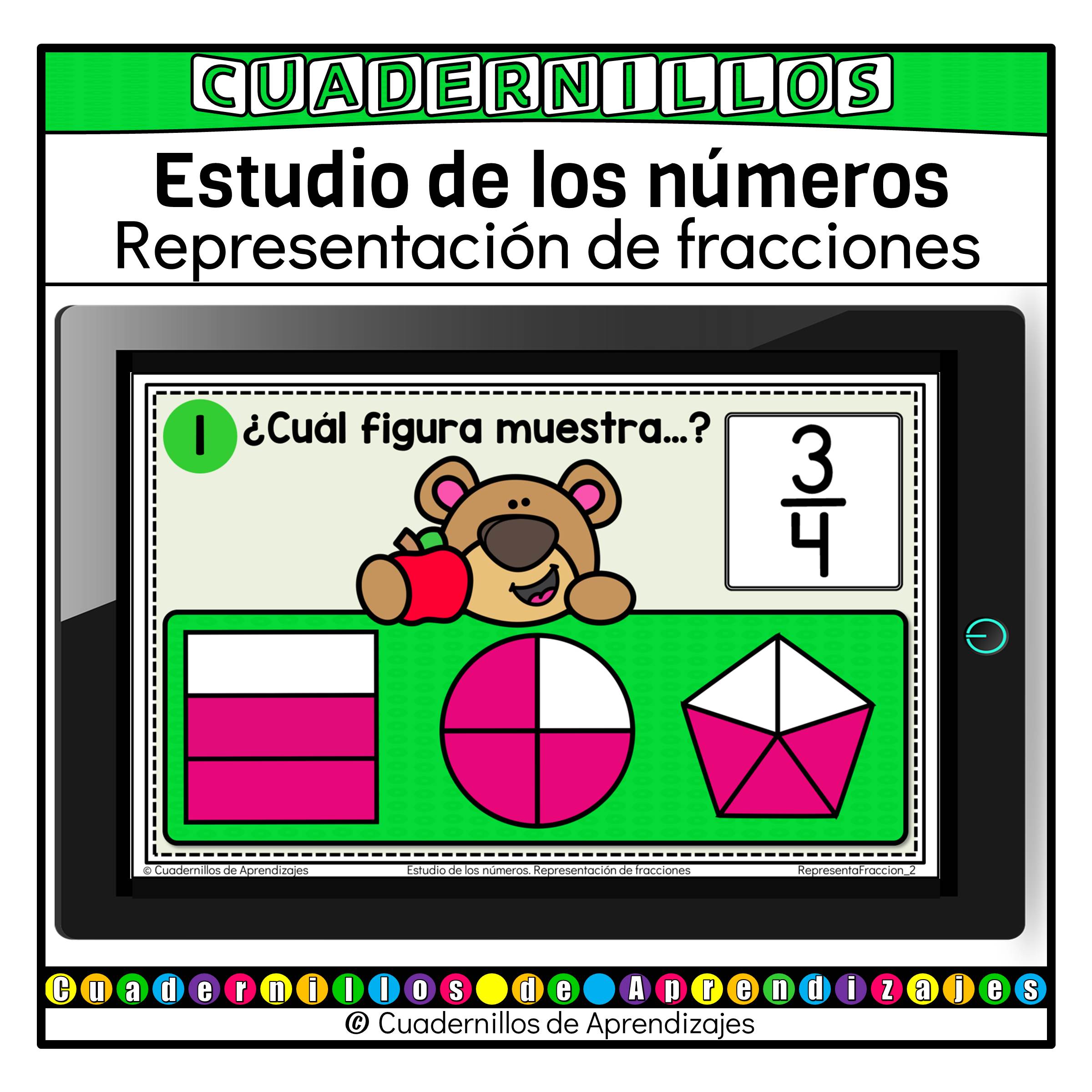 Representación de fracciones con modelos gráficos Estudio de los números Matemáticas Tercer grado Primaria Fichas Digitales 1 Representación de fracciones con modelos gráficos Estudio de los números Matemáticas Tercer grado Primaria Fichas Digitales