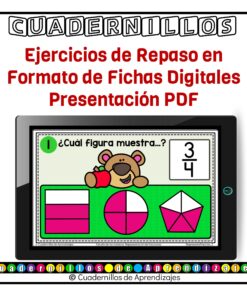 Representación de fracciones con modelos gráficos Estudio de los números Matemáticas Tercer grado Primaria Fichas Digitales 11 fracciones fichas digitales 2 1