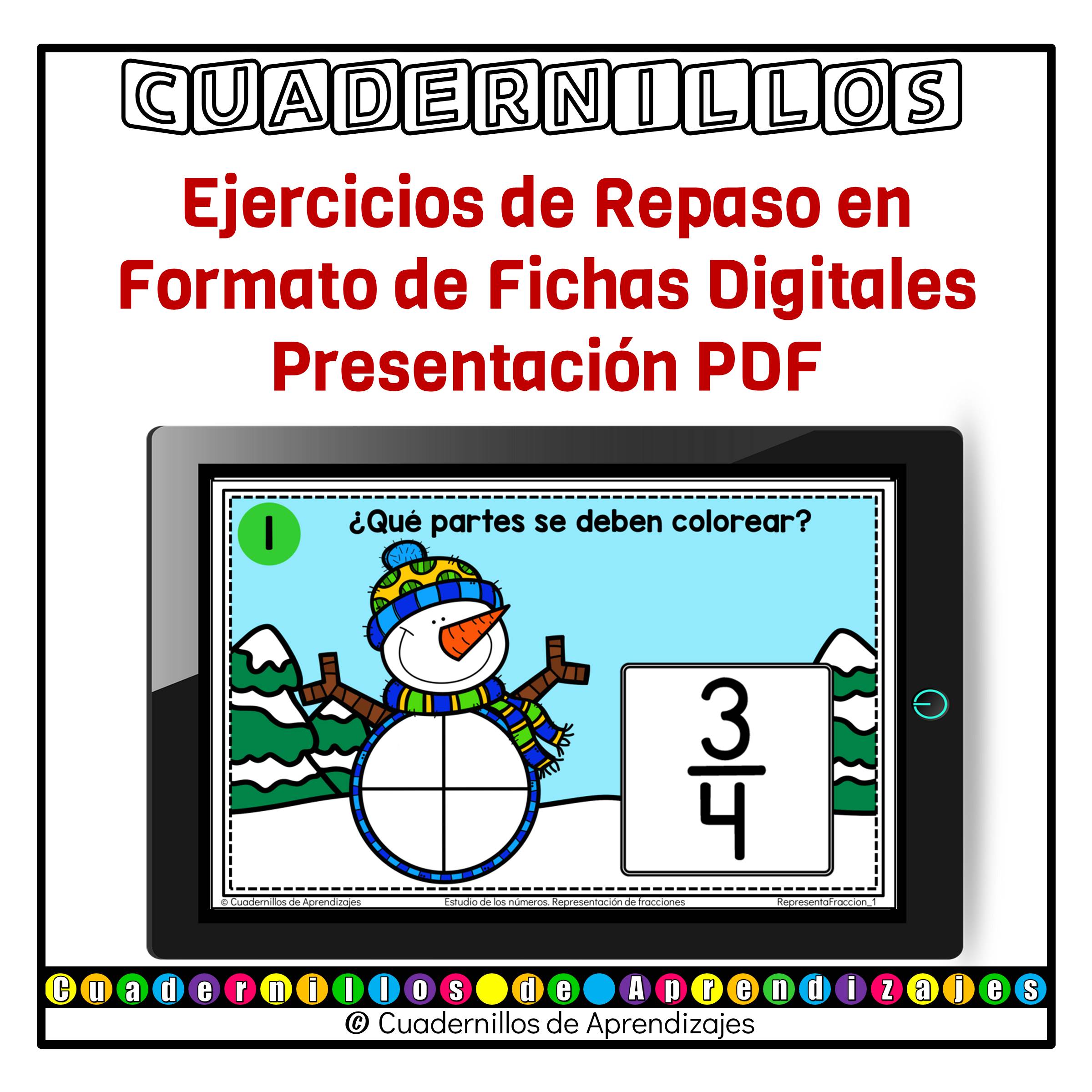 Representación de fracciones. Estudio de los números Matemáticas Grado Primaria Fichas Digitales 2 Representación de fracciones. Estudio de los números Matemáticas Grado Primaria Fichas Digitales - Image 2