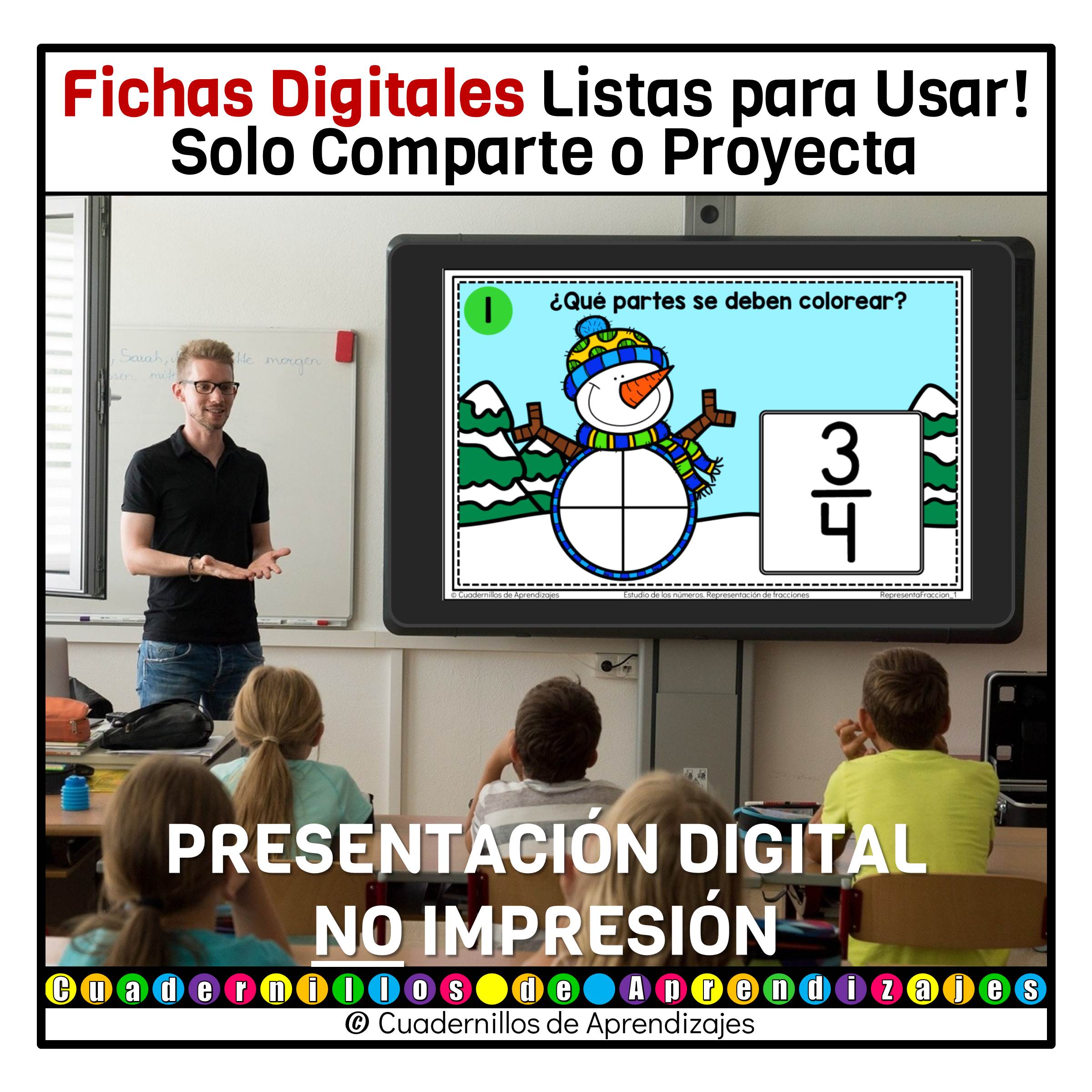 Representación de fracciones. Estudio de los números Matemáticas Grado Primaria Fichas Digitales 3 Representación de fracciones. Estudio de los números Matemáticas Grado Primaria Fichas Digitales - Image 3
