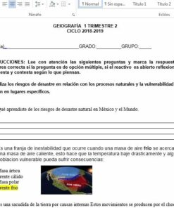 Exámenes 2do trimestre Geografía 1 Secundaria