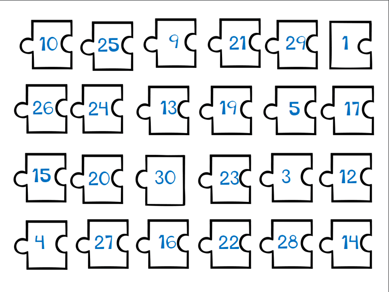 Rompecabezas de numérica 1-30 MD