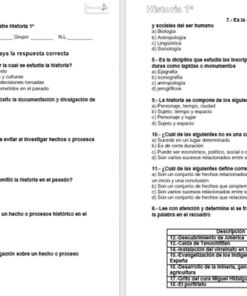 Una imagen de un examen de historia de dos páginas en español titulado 