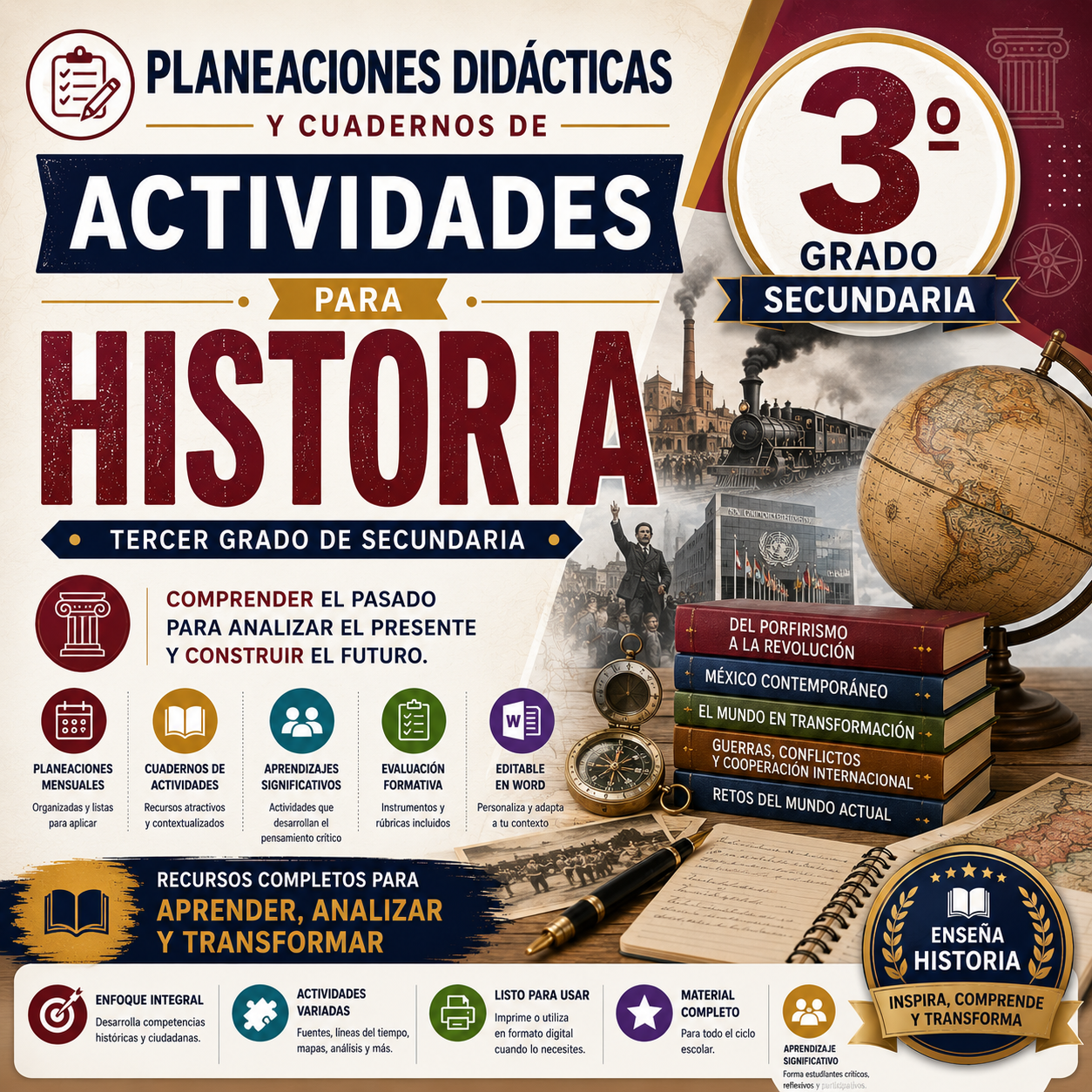Planeaciones Didácticas y Cuadernos de Actividades para Historia Tercer Grado de Secundaria 2026-2027 | Word Editable 1 Planeaciones Didácticas y Cuadernos de Actividades para Historia Tercer Grado de Secundaria 2026-2027 | Word Editable