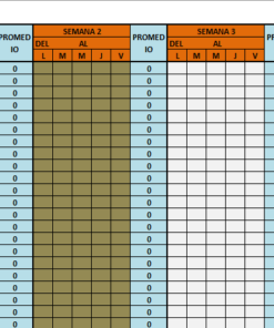 hoja de calculo para llevar las evaluaciones