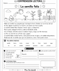 Comprensión Lectora para Primer Grado | 50 Lecturas y Actividades 26 hoja13
