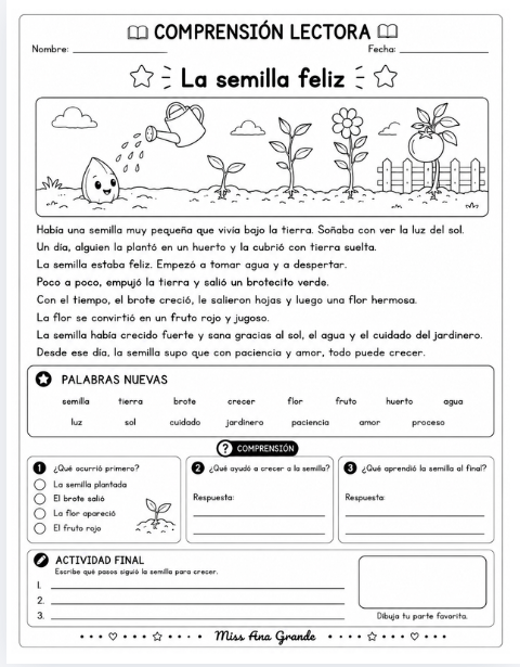 Comprensión Lectora para Primer Grado | 50 Lecturas y Actividades 12 Comprensión Lectora para Primer Grado | 50 Lecturas y Actividades - Image 12