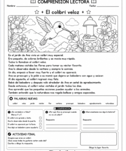 Comprensión Lectora para Primer Grado | 50 Lecturas y Actividades 28 hoja16