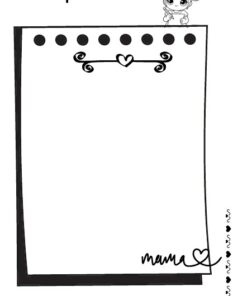 Plantilla de carta en blanco y negro titulada 