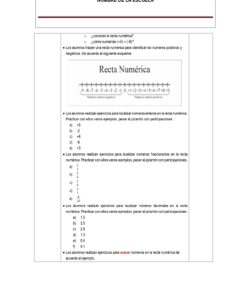 PLANEACION MATEMATICAS SECUNDARIA PRIMER GRADO OCTUBRE 6 Una hoja de ejercicios sobre las rectas numéricas en español, que incluye una recta numérica ilustrada de -14 a 19, instrucciones para sumar y restar, y ejercicios para que los alumnos practiquen colocando y sumando números en la recta numérica.