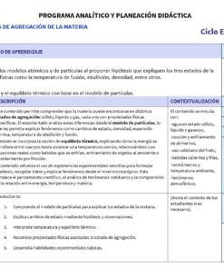 Física 2: Programa Analítico, Planeaciones y Recursos Didácticos 9 Tabla que esboza un programa de planificación analítica y didáctica para el tema