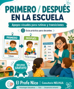 Primero–Después en la escuela: apoyos visuales para rutinas y transiciones