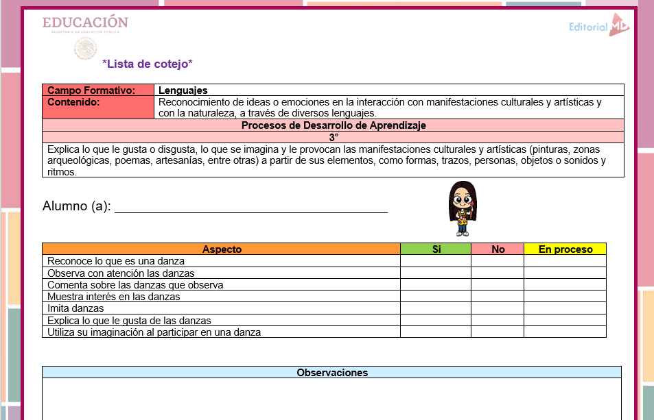 instrumentos de evaluación enero preescolar