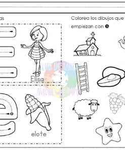 Cuadernillo lecto escritura en español para niños titulado 