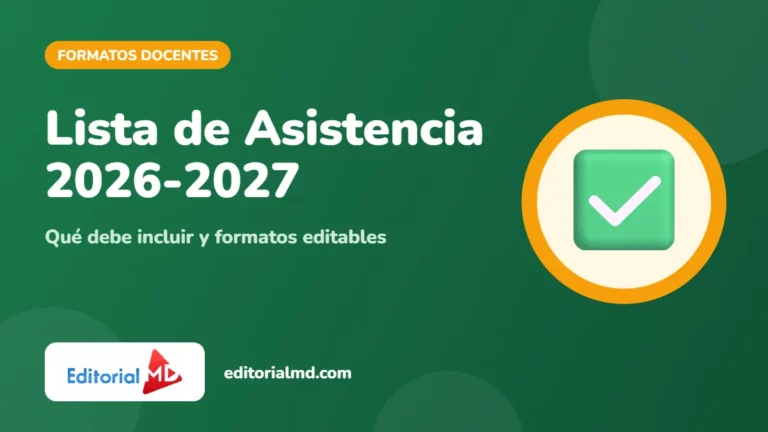 Lista de asistencia 2026-2027 para docentes