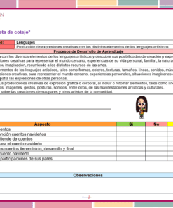 lista de cotejo de navidad para preescolar