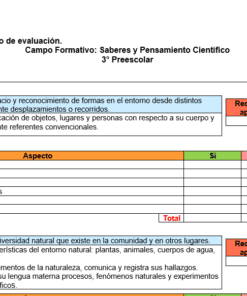 listas de cotejo preescolar