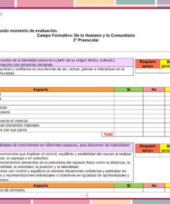 listas de cotejo segundo momento preescolar