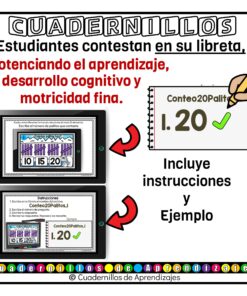 Colecciones hasta 20 Marcas de conteo Estudio de los números Matemáticas Primer Grado Primaria Fichas Digitales 16 marcas conteo colecciones fichas digitales 7