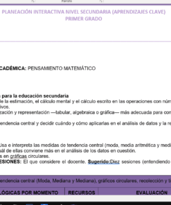 Captura de pantalla de una Planeación secundaria Matemáticas 1 3er Trimestre que detalla un plan de lección de matemáticas para la primera semana del tercer trimestre en un nivel secundario. El texto describe los objetivos, el contenido temático y la metodología en viñetas organizadas.