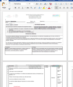 Captura de pantalla de un documento de Microsoft Word en la pantalla de una computadora, que muestra un curso por correspondencia de matemáticas con anotaciones en español y varias herramientas de edición visibles en la parte superior.