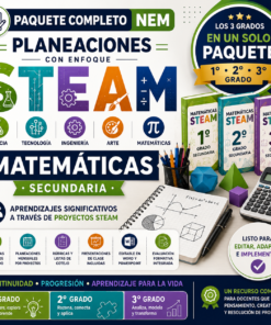 Paquete Completo de Planeaciones NEM con Enfoque STEAM para Matemáticas Secundaria 2026-2027 | 1°, 2° y 3° Grado | Word Editable